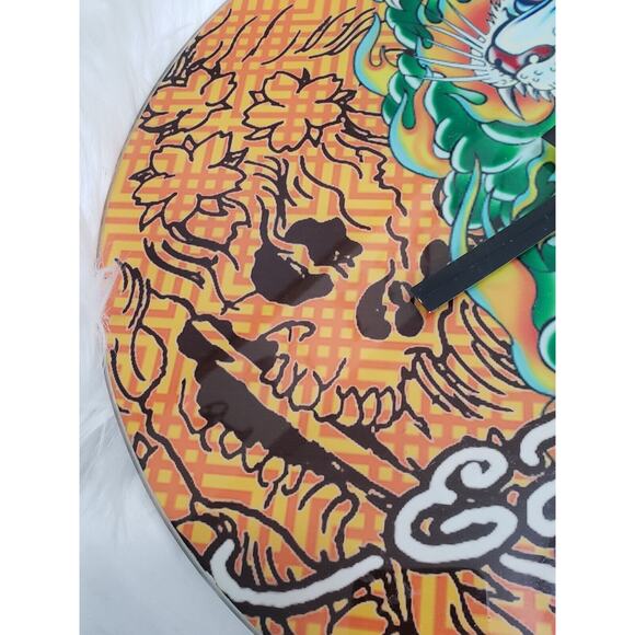 ED HARDY DECOR y2k Art ClockGlass Tiger Traditional Tattoo‎ Wall Vintage 90s - Picture 3 of 9